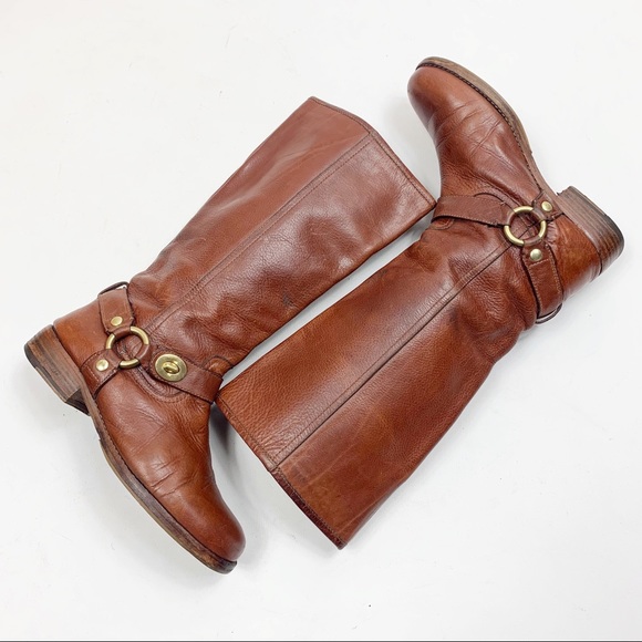 Coach Shoes - COACH Burnished Leather Harness Riding Boots